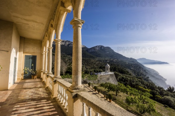 Casa Museo de Son Marroig, terraza sobre el mediterraneo, Valldemossa, Mallorca, balearic islands, spain