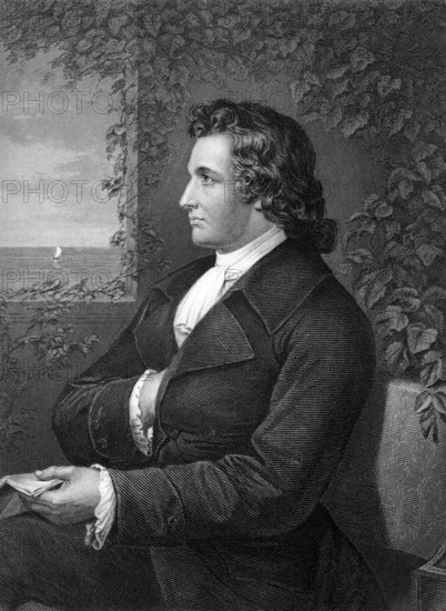 Johann Wolfgang von Goethe (1749-1832) on engraving from 1873. German writer, artist and politician. Engraved by unknown artist and published in Portrait Gallery of Eminent Men and Women with Biographies, USA, 1873