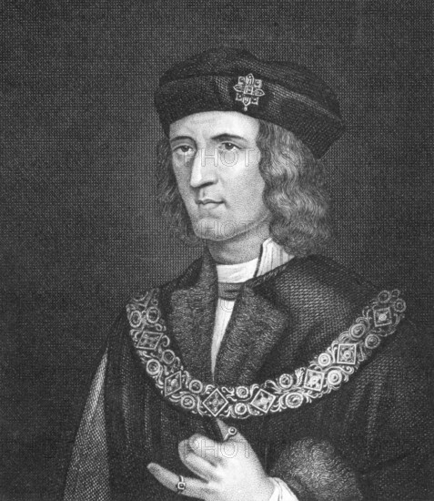 Richard III of England (1452-1485) on engraving from 1830. King of England during 1483-1485. Published in London by Thomas Kelly