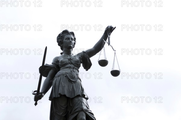 Justitia in Frankfurt am Main, Justice, Judgement, Scales, Balance, Jurisdiction, Judiciary