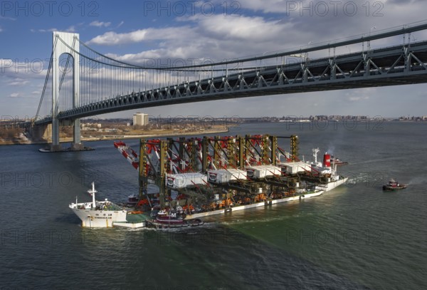 Massive Post Panamax Cranes Arriving at Port Newark Container Terminal, NJ Made and shipped from China