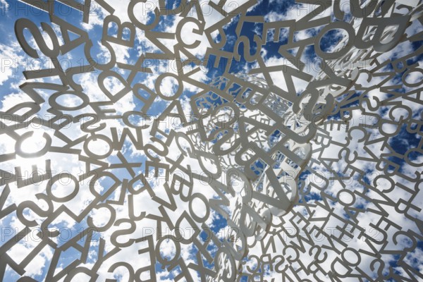 Sculpture made of letters, Le Nomade, artist Jaume Plensa, Antibes, Provence Alpes Côte d'Azur, South of France, France