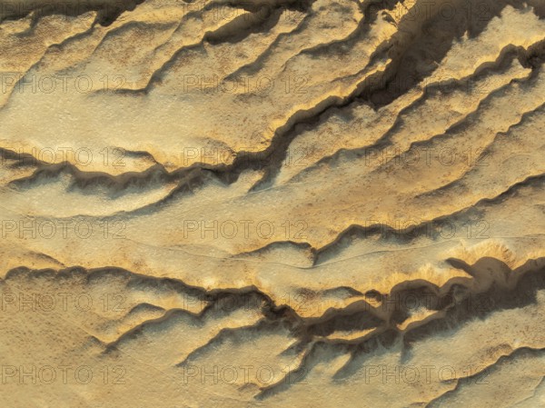 Canyon in the Tsondab Valley in the Namib Desert. Aerial view. Drone shot. Namibia