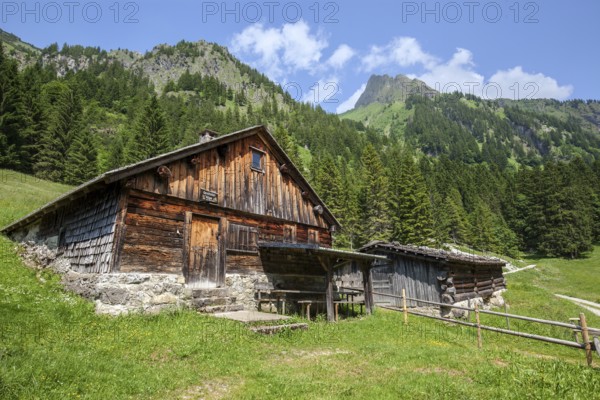 Gerstrubner Alpe, Dietersbachtal, near Gerstruben, Allgäu Alps, Oberallgäu, Allgäu, Bavaria, Germany