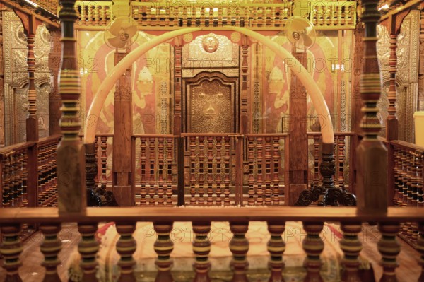 Temple of the sacred Tooth Relic or Sri Dalada Maligawa, Door of the Chamber of the relic in the Upper Hall, Kandy, Sri Lanka