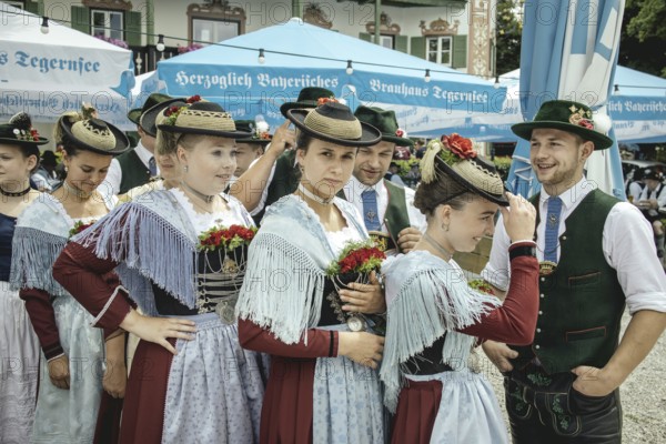 Traditional traditional costume anniversary of the Trachtenverein Schliersee Stamm 1888, Schliersee, Upper Bavaria, Bavaria, Germany, 2025