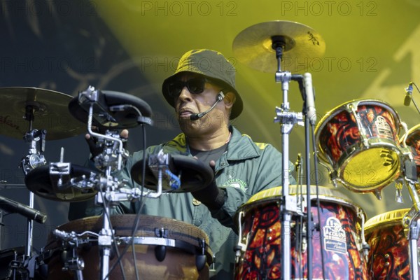 Eric Bobo, Percussion, Cypress Hill, Hip-Hop, Rap, USA, open air at the Citadel Music Festival, 09.07.2025, Zitadelle Spandau, Berlin, Germany < english> Cypress Hill, HipHop, Rap, USA, open air at the Citadel Music Festival, July 9, 2025, Spandau Citadel, Berlin, Germany