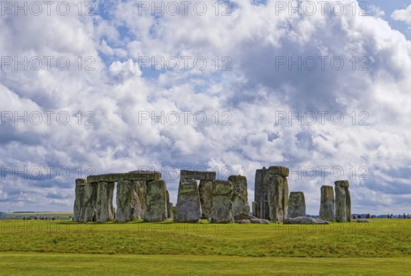 Stonehenge, a National Trust, UNESCO World Heritage Site, is a megalithic structure from the Neolithic period and is recognised as a place of power. The site consists of a ring-shaped earth wall, inside which there are various formations of carved stones grouped around the centre. Amesbury, Wiltshire, South England, Great Britain