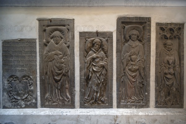 Epitaphs in the cloister of Bressanone Cathedral, Cathedral Square, Bressanone, South Tyrol Italy