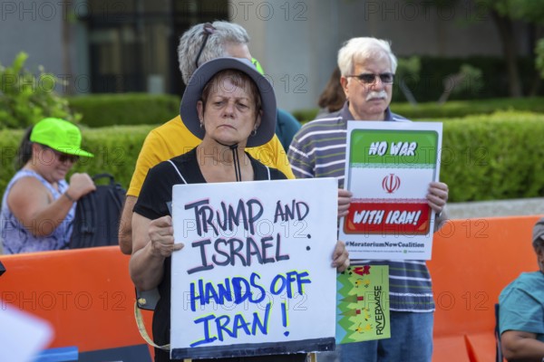 Detroit, Michigan USA - 28 June 2025 - Protesters rallied at the Federal Building and then marched downtown to oppose any U.S. war with Iran