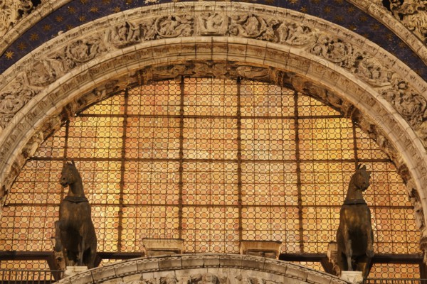 Loggia dei Cavalli, Roman Catholic Basilica of St Mark on St Mark's Square, Venice, Veneto, Italy
