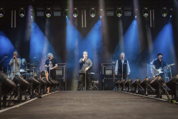 Jens Sembdner, Tobias Künzel, Sebastian Krumbiegel, Henri Schmidt and Wolfgang Lenk, singer of the band Die Prinzen at the Berliner Rundfunk 91.4 Open Air at the Berlin Parkbühne Wuhlheide on 05.07.2025