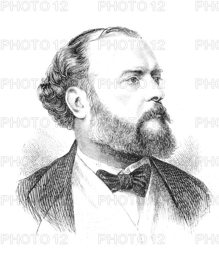 Julius Glaser (1831-1885), Austrian jurist and politician, Historical, Reproduction from an original with a scene from the 19th century