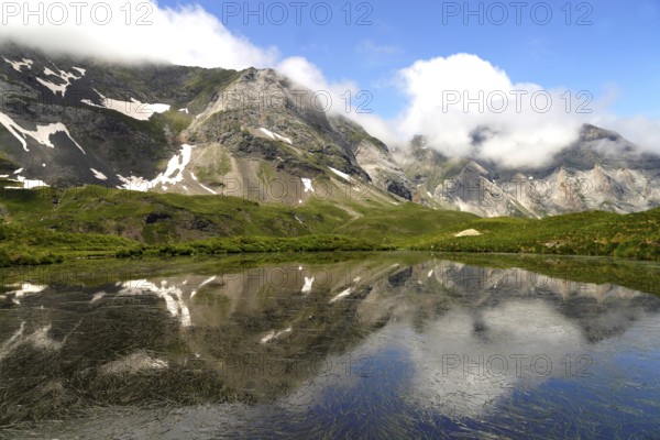 Lake in the Cirque de Troumouse basin in the Pyrenees National Park near Gavarnie-Gèdre, France