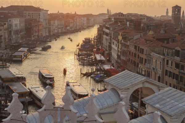 View of the Grand Canal from the Fondaco dei Tedesch in the Rialto district, Venice, Veneto, Italy
