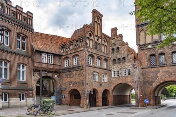 The castle gate in the Hanseatic city of Lübeck, Schleswig-Holstein, Germany