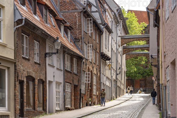 Alley in the old town centre of the Hanseatic city of Lübeck, Schleswig-Holstein, Germany