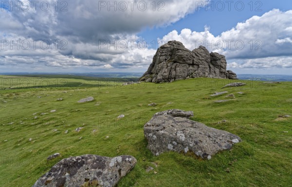 The Haytor Rocks in Dartmoor National Park. Bovey Tracey, Devon, South England, Great Britain
