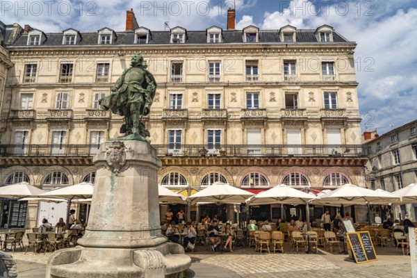 Statue of Jean Guiton on the square in front of the town hall, La Rochelle, France