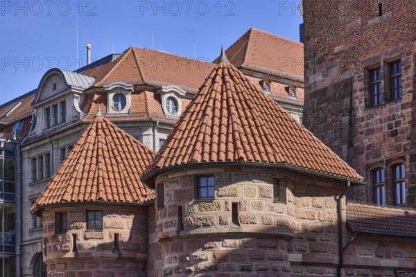 White Tower, Barbican, Old Town, general architecture, blue sky, cloudless, Ludwigsplatz, Nuremberg, Middle Franconia, independent city, Bavaria, Germany