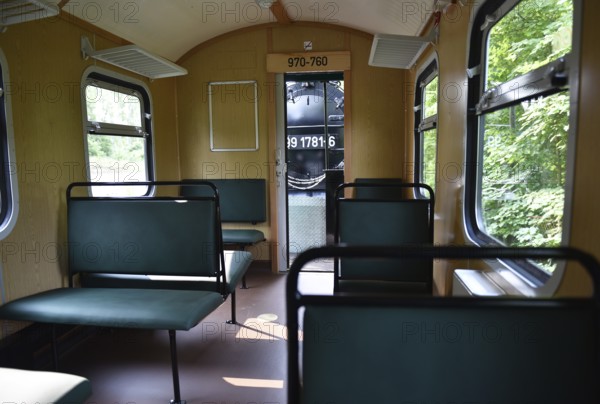 Raging Roland railway carriage on Rügen, Mecklenburg-Western Pomerania, Germany