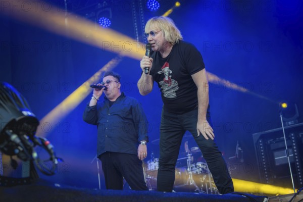 Sebastian Krumbiegel and Tobias Künzel, singer of the band Die Prinzen at the Berliner Rundfunk 91.4 Open Air in the Berlin Parkbühne Wuhlheide on 05.07.2025