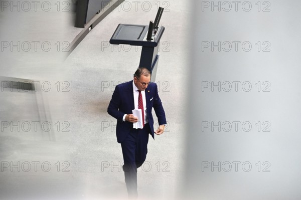 Tino Chrupalla (AfD) after his speech in the Bundestag in response to the government statement by Federal Chancellor Friedrich Merz (CDU)