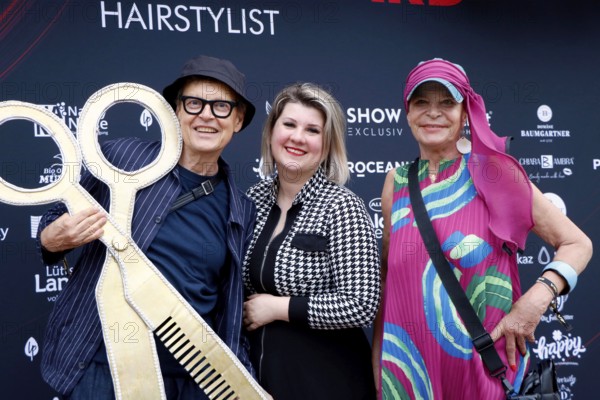Rolf Scheider, Janine Becker and Barbara Engel at the VIP opening of the new Deinhard Salon Am Mühlanger 3, Berlin, 28 June 2025