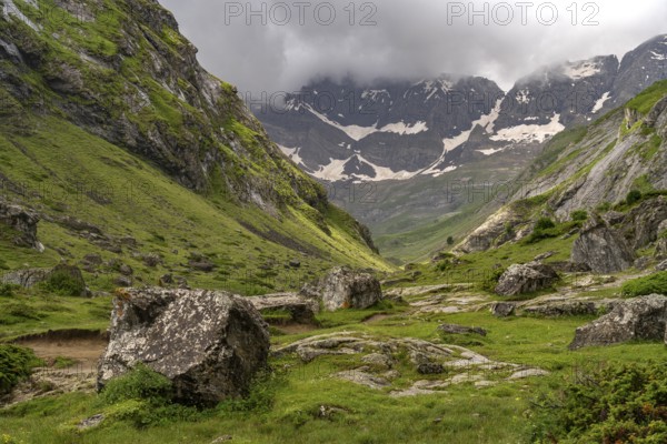 The Cirque d'Estaubé basin in the Pyrenees near Gavarnie-Gèdre, France