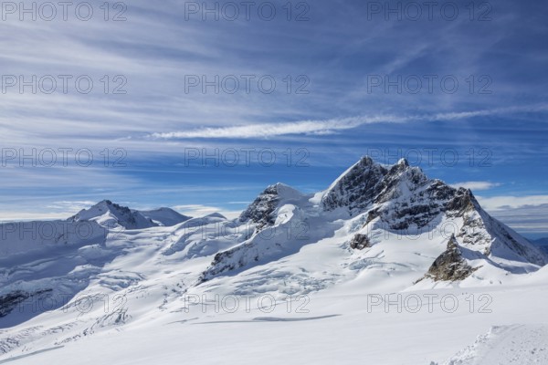 Panoramic view of winter landscape in Switzerland