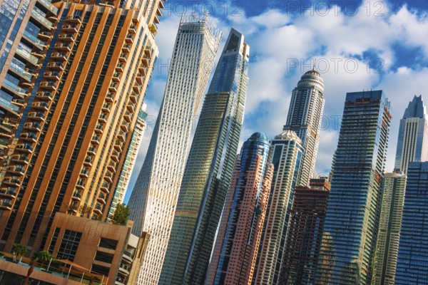 Modern residential architecture of Dubai Marina, United Arab Emirates