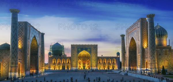 Registan, an old public square in the heart of the ancient city of Samarkand, Uzbekistan