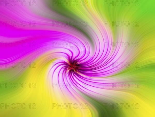 Colorful abstract twirl effect background with flower