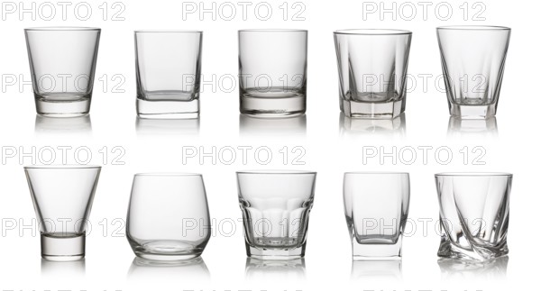 Glass of drinking whiskey isolated on a white background