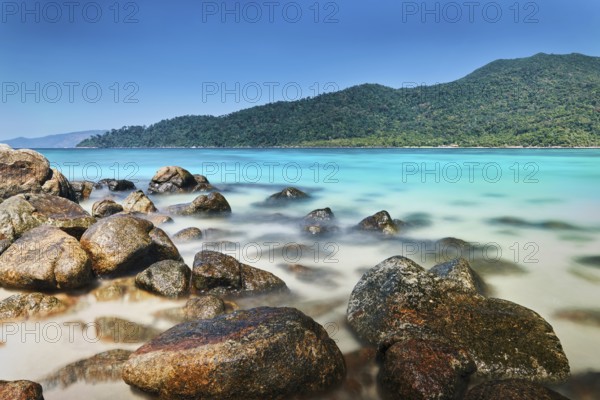 Amazing turquoise sea on tropical island. Landscape, vacation, summer travel concept