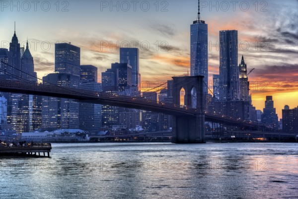 New York. Manhattan. Panorama at sunset