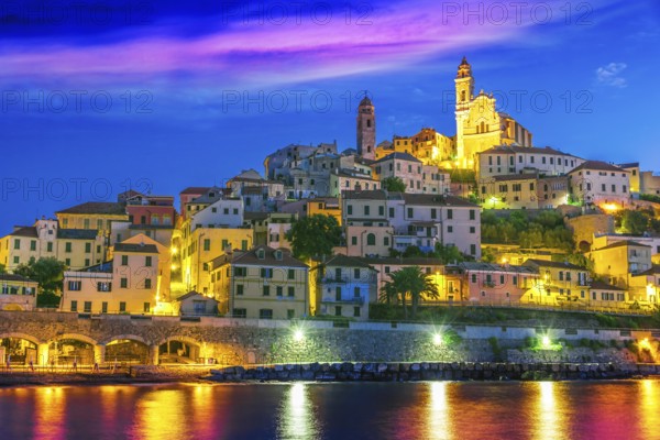 The village of Cervo on the Italian Riviera in the province of Imperia, Liguria, Italy