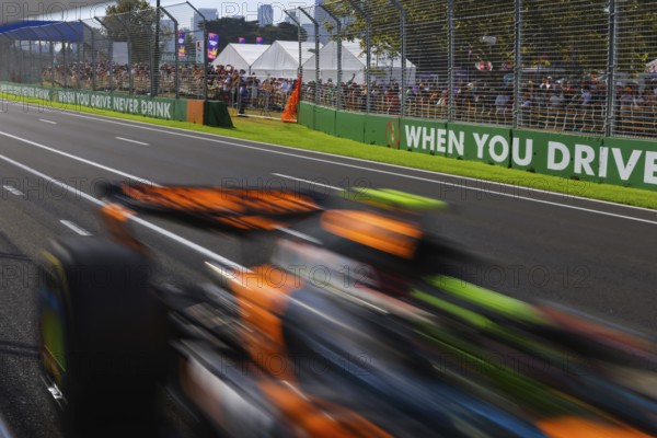 MELBOURNE, AUSTRALIA - MARCH 14: Lando Norris of Great Britain drives the McLaren Formula 1 Team MCL39 during second practice in the 2025 Australian Grand Prix at Albert Park in Melbourne, Australia