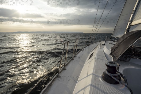 Sailing on a sailing yacht on the ocean