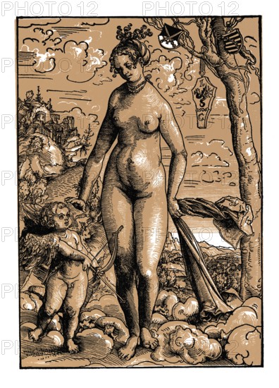 Venus and Amor, Lucas Cranach, 1506, facsimile of the 19th century