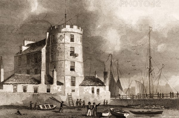The Signal Tower, Leith Harbour, Edinburgh, Scotland, 19th century, from Modern Athens by Th. H. Shepherd