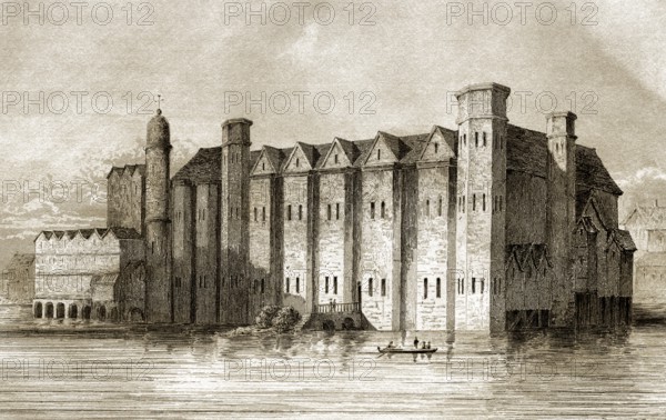 Baynard's Castle, ein mittelalterlicher Palast, zerstört im Großen Brand von London 1666