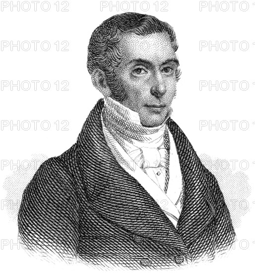 Portrait of Augustin Eugène Scribe, 1791 - 1861, a French playwright and librettist, Portrait von Augustin Eugène Scribe, 1791 - 1861, ein französischer Dramatiker und Librettist