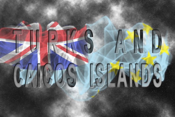 Tuvalu Flag with Starry Background Smoke Effect