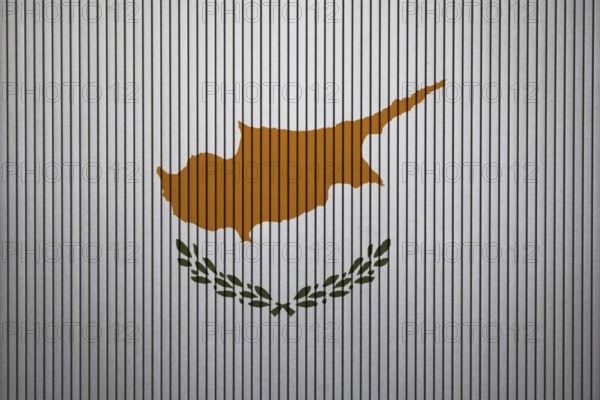 Cyprus Flag painted on the cracked grunge concrete wall