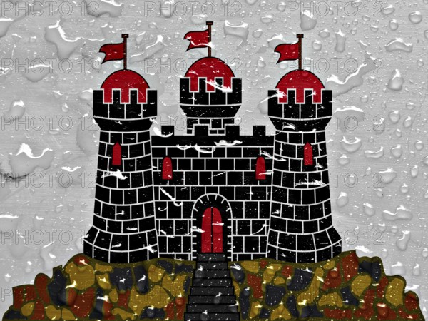 Flag of Edinburgh with rain drops