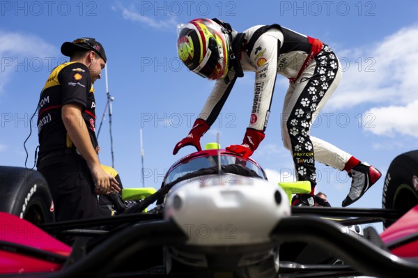 STING RAY ROBB (41) USA of Payette, Idaho climbs into their car on pit road prior to a practice session for the Bitnile.com Grand Prix of Portland at the Portland International Raceway in Portland OR, Portland, United States of America