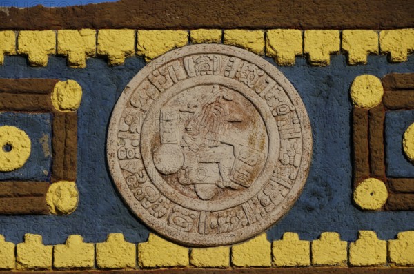 Typical Colored Clay Maya Mexican Calendar symbol