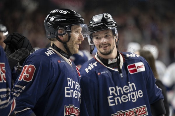LanxessArena, Cologne, North Rhine-Westphalia, Frederik Storm (Cologne Sharks, #19), PENNY DEL, Cologne Sharks-Iserlohn Roosters on 04/03/2025 at the LanxessArena in Cologne Germany