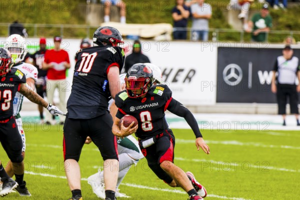 German Football League, Game: Schwäbisch Hall Unicorns, Saarland Hurricanes in the Optima Sportpark in Schwäbisch Hall Germany on 08. June. 2024